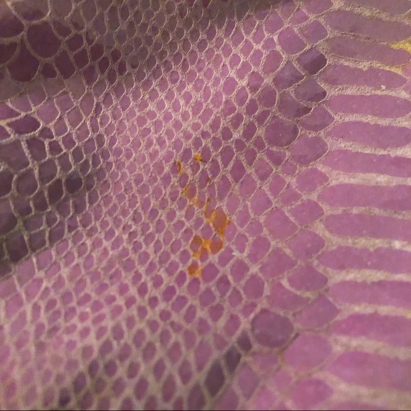 Perlina Lavender Shiny Snakeskin Leather Hobo - Picture 12 of 12